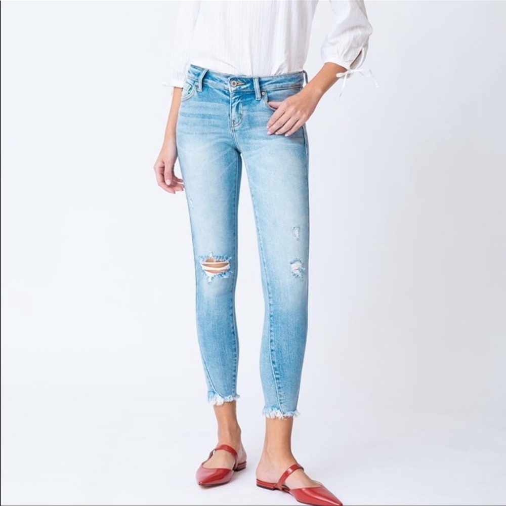 KanCan Diem Low Rise Distressed Ankle Skinny Jeans - Picture 1 of 11